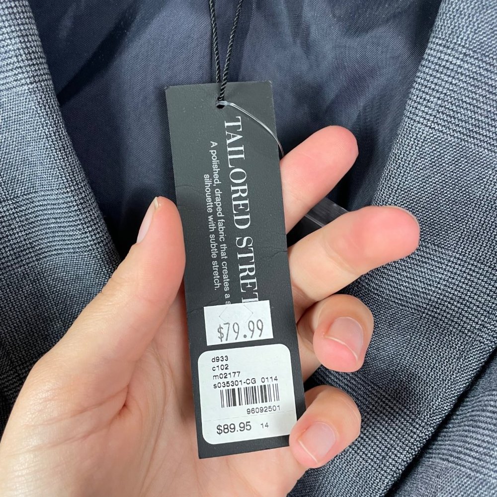 NWT Lane Bryant Woman's Sz 14 Gray Plaid Two Button Front Career‎ Blazer - Picture 5 of 10